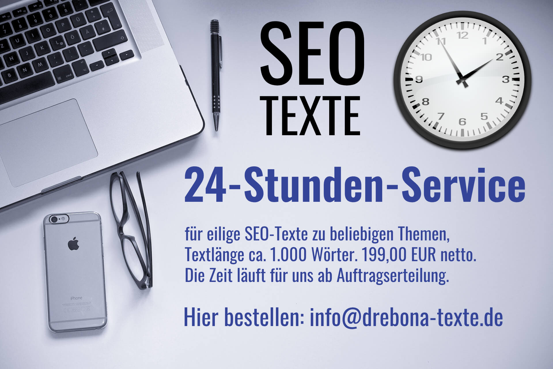 24-Stunden-Service für SEO-Texte, SEO-Webtexte